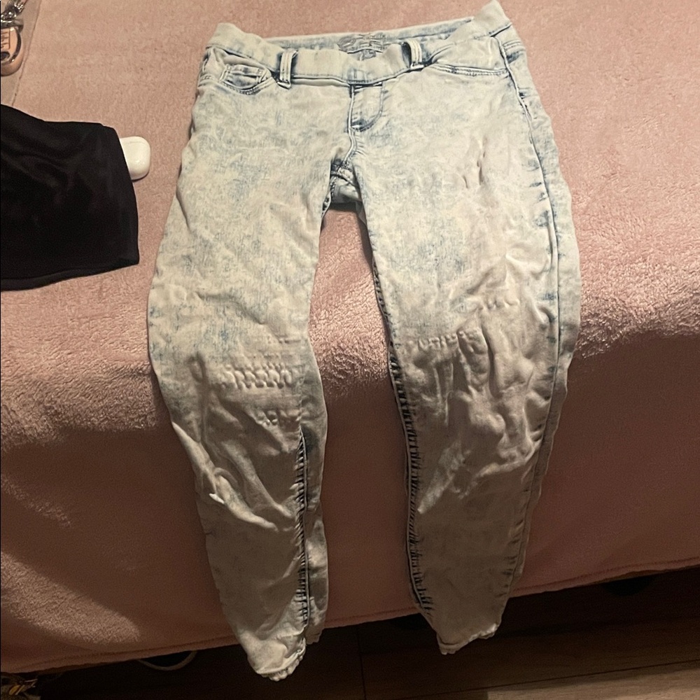 Stylish Light Blue Acid Wash Women's Jeans